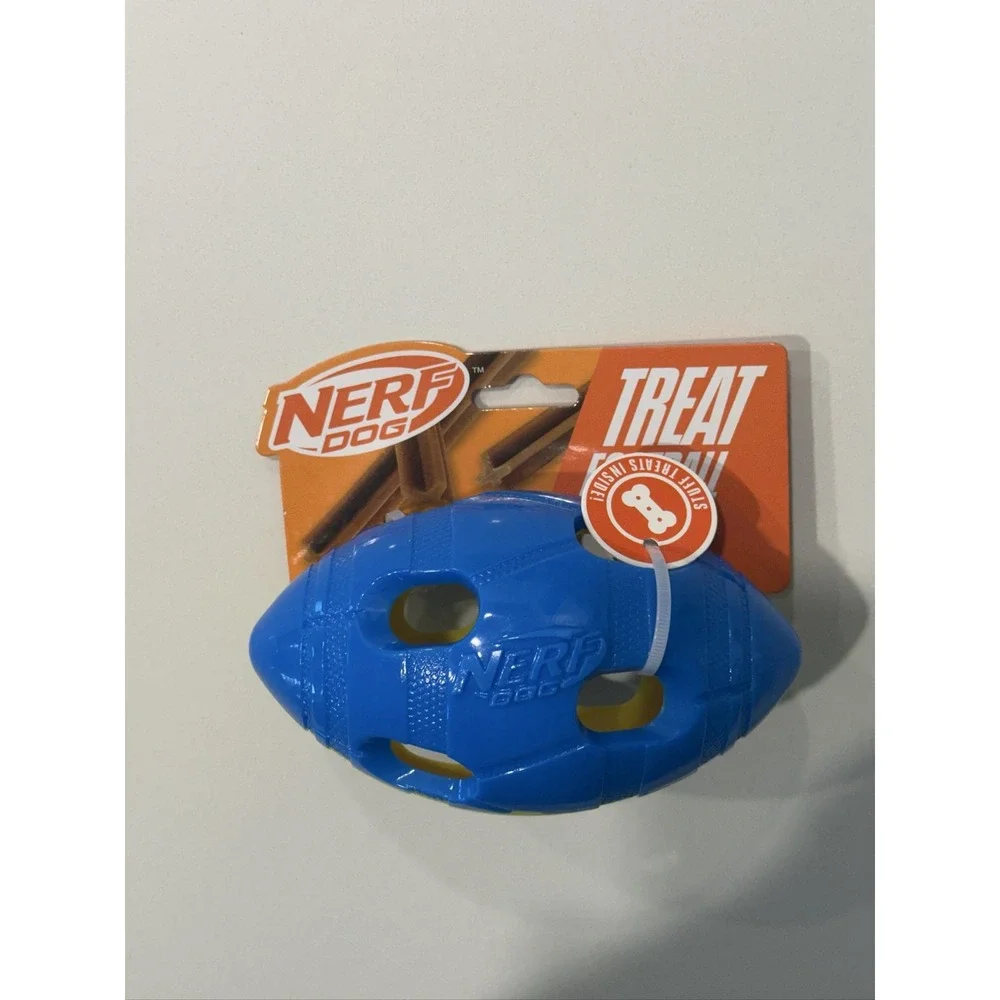Nerf Dog Treat Football NF-4275 Dog Toy Treat Dispenser Includes Treats